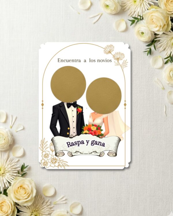 Tarjetas Raspa y Gana – Encuentra a los novios — foto 1