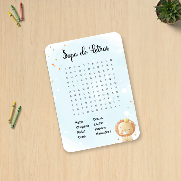 Sopa  de letras Baby Shower — foto 1